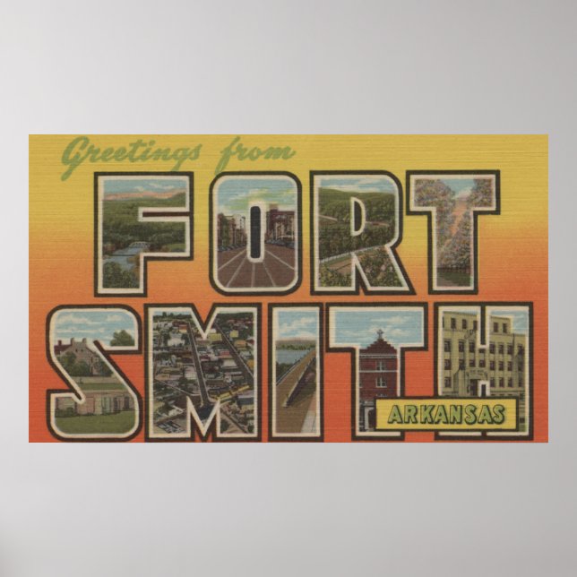 Fort Smith, Arkansas - Large Letter Scenes Poster (Front)