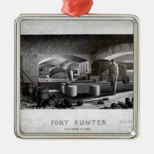 Fort Sumter, Interior View of Three Gun Battery Metal Ornament