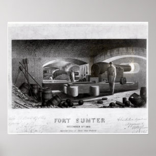 Fort Sumter, Interior View of Three Gun Battery Poster