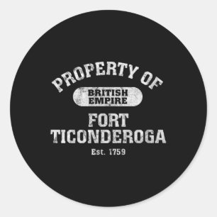 Fort Ticonderoga Carillon Lake Champlain Britain F Classic Round Sticker