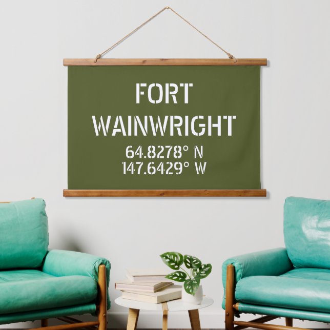 Fort Wainwright Latitude Longitude   Hanging Tapestry (Living Room)