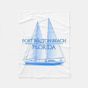 Fort Walton Beach Coastal Nautical Sailing Sailor Fleece Blanket