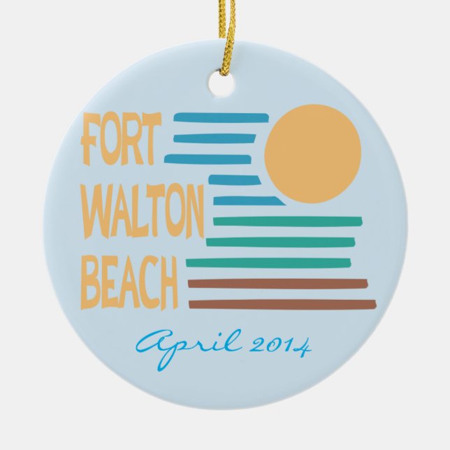 Fort Walton Beach custom date ornament (Front)