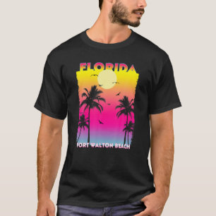 Fort Walton Beach Florida Fl Summer Vintage Sunset T-Shirt