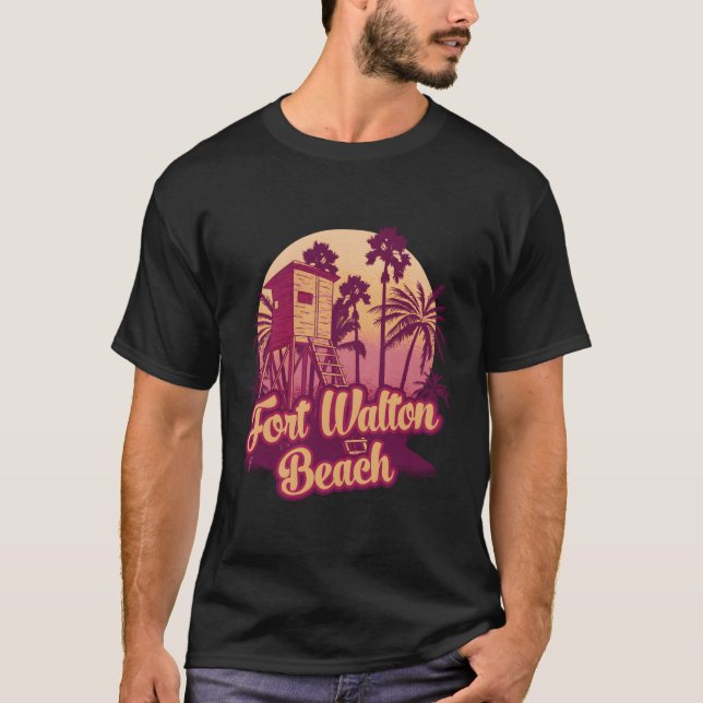 Fort Walton Beach Florida Palm Trees T-Shirt (Front)