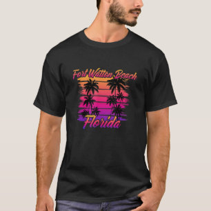 Fort Walton Beach Florida Retro 80s 90s Palm Trees T-Shirt