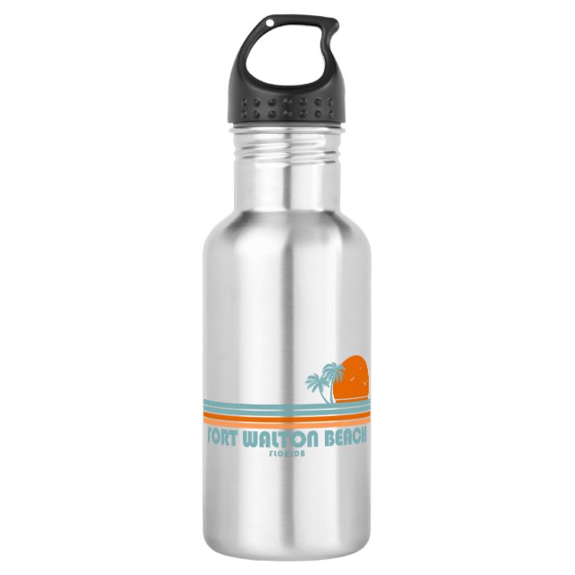Fort Walton Beach Florida Sun Palm Trees 532 Ml Water Bottle (Front)