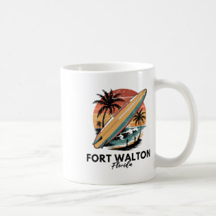 Fort Walton Beach Florida Surfboard Beach Coffee Mug