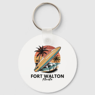 Fort Walton Beach Florida Surfboard Beach Key Ring
