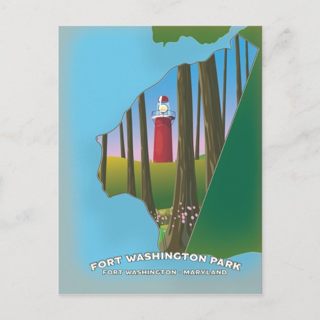 Fort Washington Park Maryland map Postcard (Front)