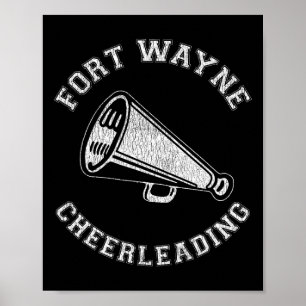 Fort Wayne Cheer Distressed Retro 90's Cheerleader Poster
