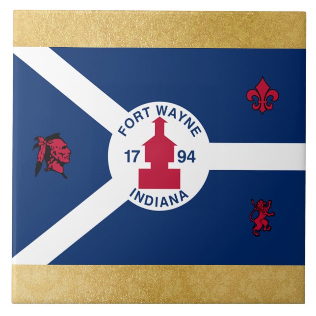 Fort Wayne city flag Ceramic Tile (Front)