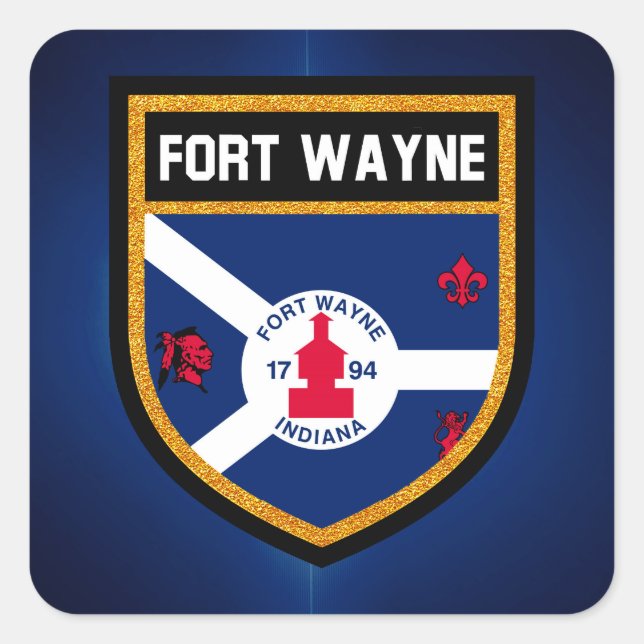 Fort Wayne Flag Square Sticker (Front)