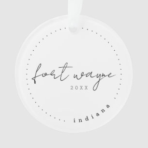Fort Wayne, IN Travel United States Simple  Ornament