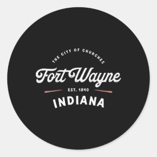 Fort Wayne Indiana 1840 Usa Classic Round Sticker