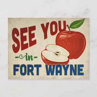 Fort Wayne Indiana Apple - Vintage Travel Postcard