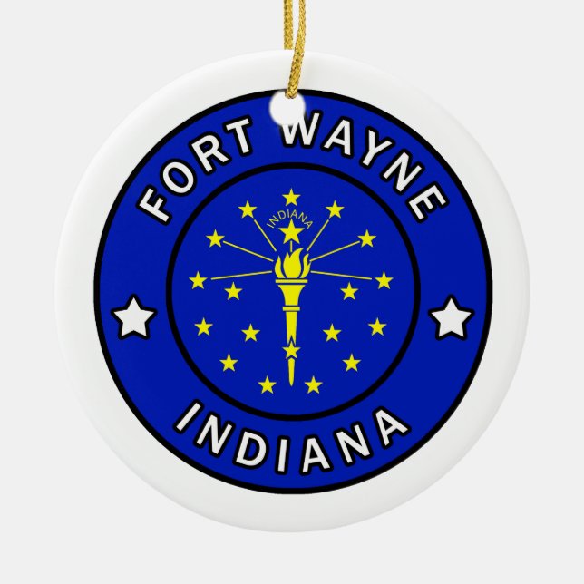 Fort Wayne Indiana Ceramic Ornament (Front)