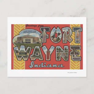 Fort Wayne, Indiana - Large Letter Scenes Postcard