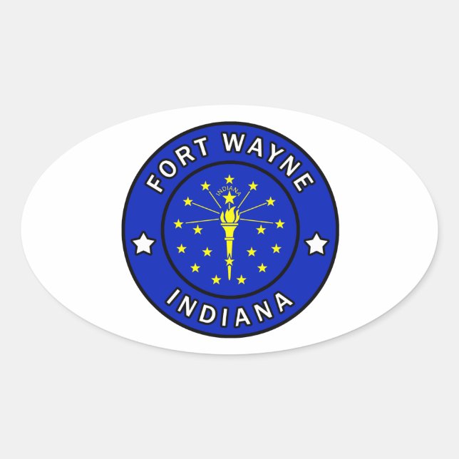 Fort Wayne Indiana Oval Sticker (Front)