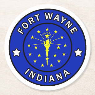 Fort Wayne Indiana Round Paper Coaster
