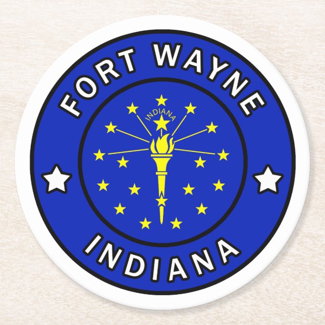 Fort Wayne Indiana Round Paper Coaster (Front)