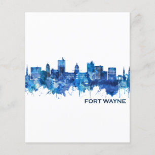 Fort Wayne Indiana Skyline Blue Flyer