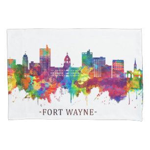 Fort Wayne Indiana Skyline Pillowcase