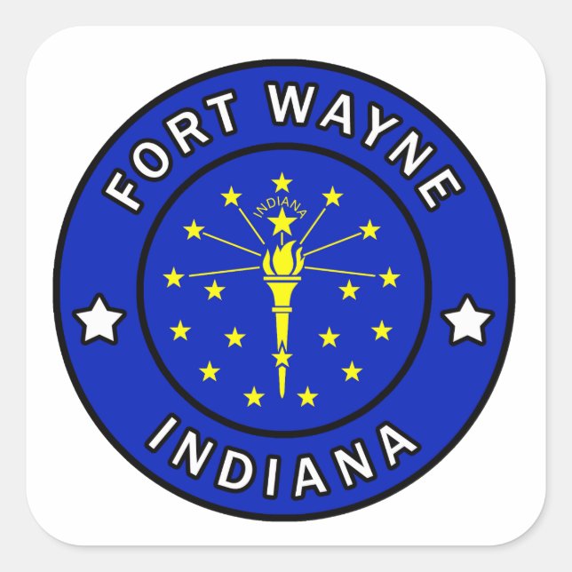 Fort Wayne Indiana Square Sticker (Front)