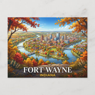 Fort Wayne Indiana Travel Postcard