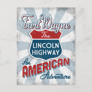 Fort Wayne Lincoln Highway Vintage America Indiana Postcard