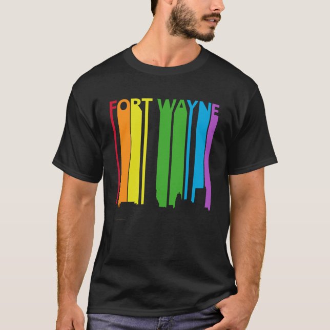 Fort Wayne Skyline LGBT Pride T-Shirt (Front)