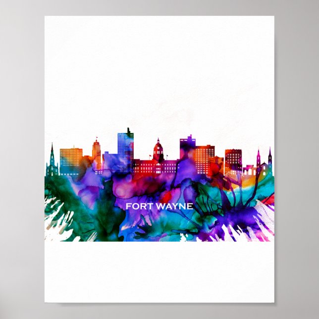 Fort Wayne Skyline Poster (Front)