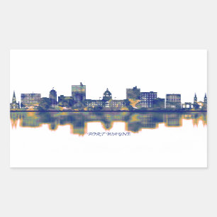 Fort Wayne Skyline Rectangular Sticker