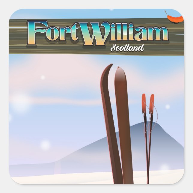 Fort William Scotland ski. Square Sticker (Front)