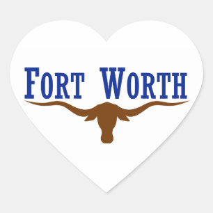 Fort Worth Flag Heart Sticker