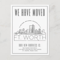 Fort Worth Moving Announcement | Stylised Skyline
