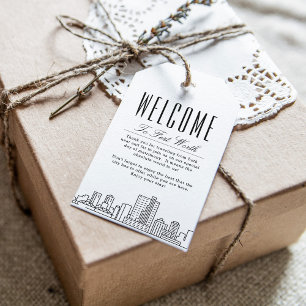 Fort Worth Skyline   Welcome Message Gift Tags