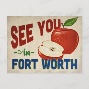 Fort Worth Texas Apple - Vintage Travel Postcard
