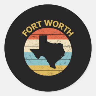 Fort Worth Texas Classic Round Sticker