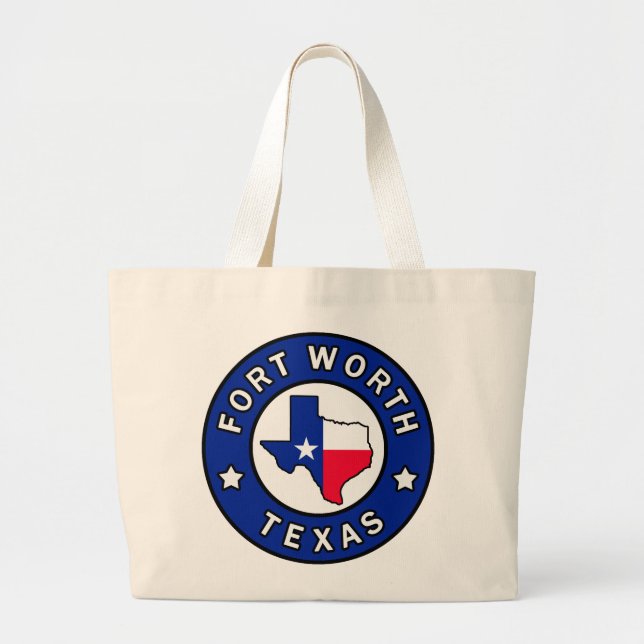 Fort Worth Texas Large Tote Bag (Front)