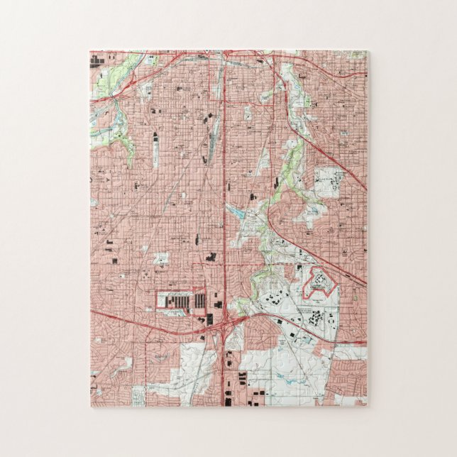 Fort Worth Texas Map (1995) Jigsaw Puzzle (Vertical)