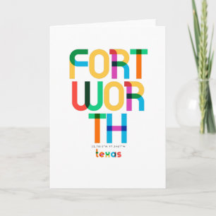 Fort Worth Texas Mid Century, Pop Art, Card