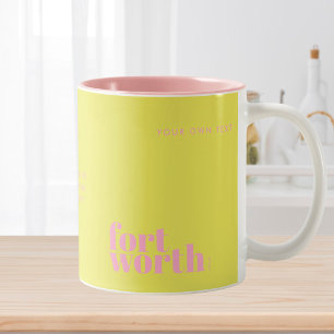 Fort Worth Texas modern keepsake Two-Tone Coffee Mug