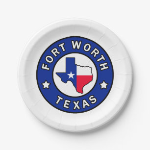 Fort Worth Texas Paper Plate