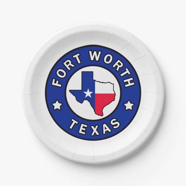 Fort Worth Texas Paper Plate (Front)