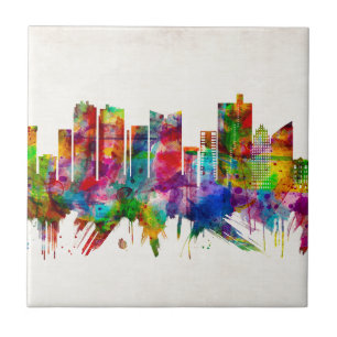 Fort Worth Texas Skyline Ceramic Tile