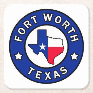Fort Worth Texas Square Paper Coaster
