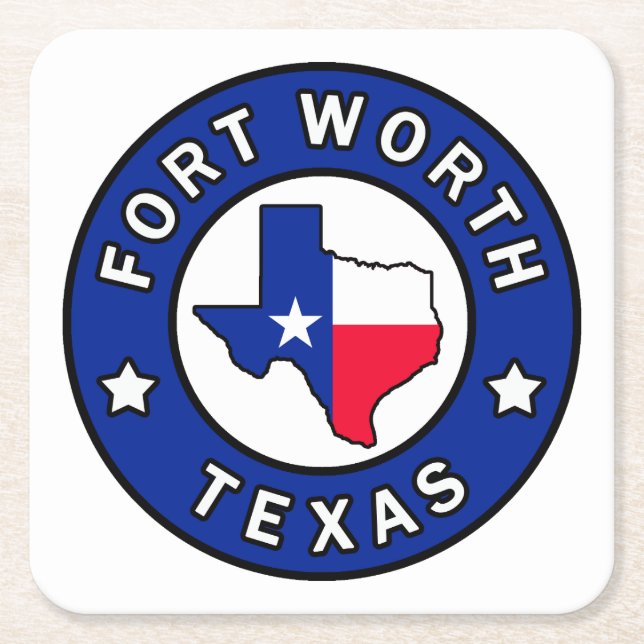 Fort Worth Texas Square Paper Coaster (Front)