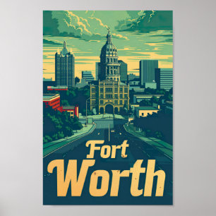 Fort Worth Texas USA Famous Travel Place Poster