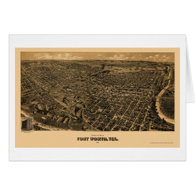 Fort Worth, TX Panoramic Map - 1891 (Front Horizontal)